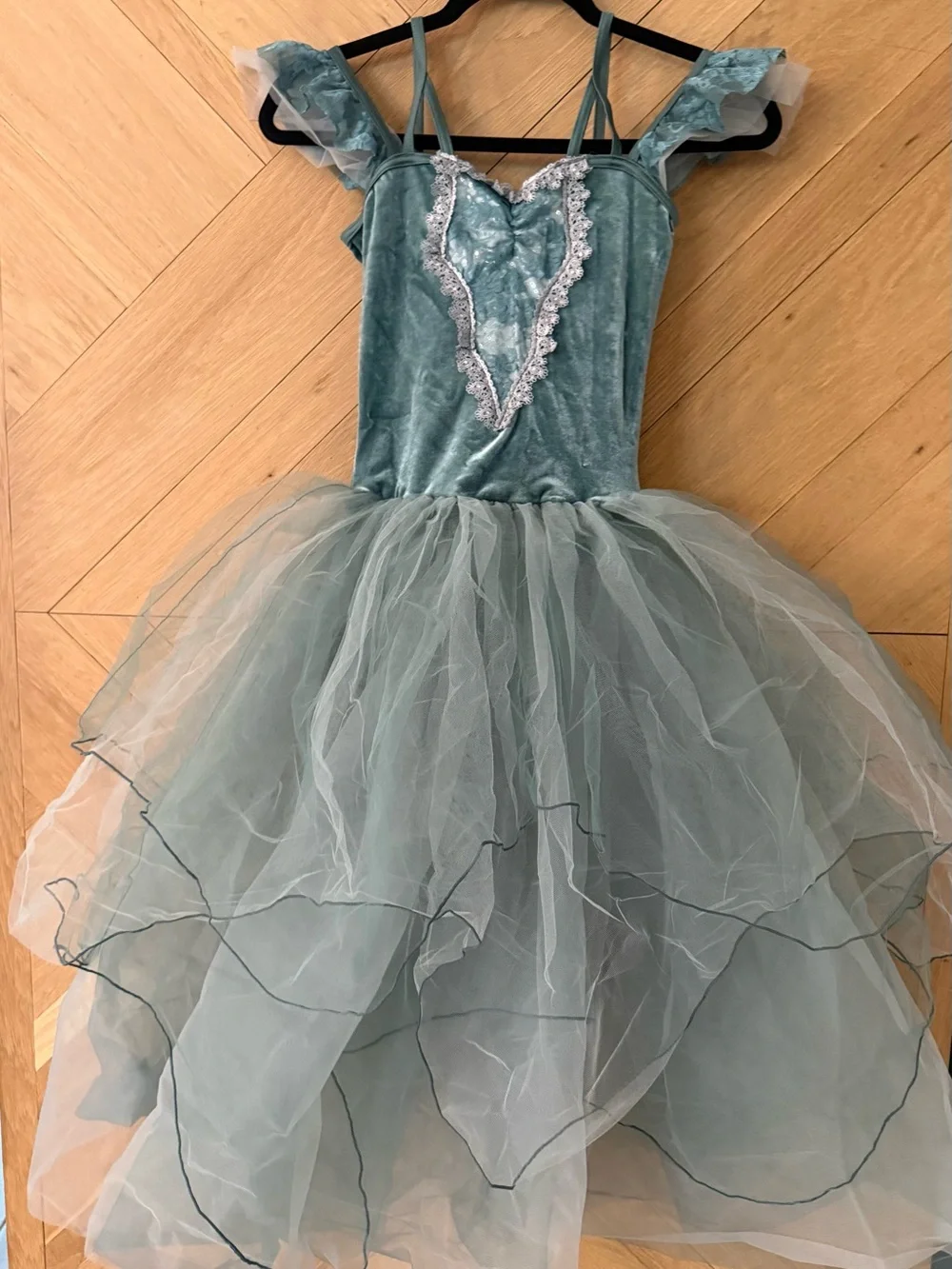 Weissman Teal Velvet & Tulle Ballet Costume Dress